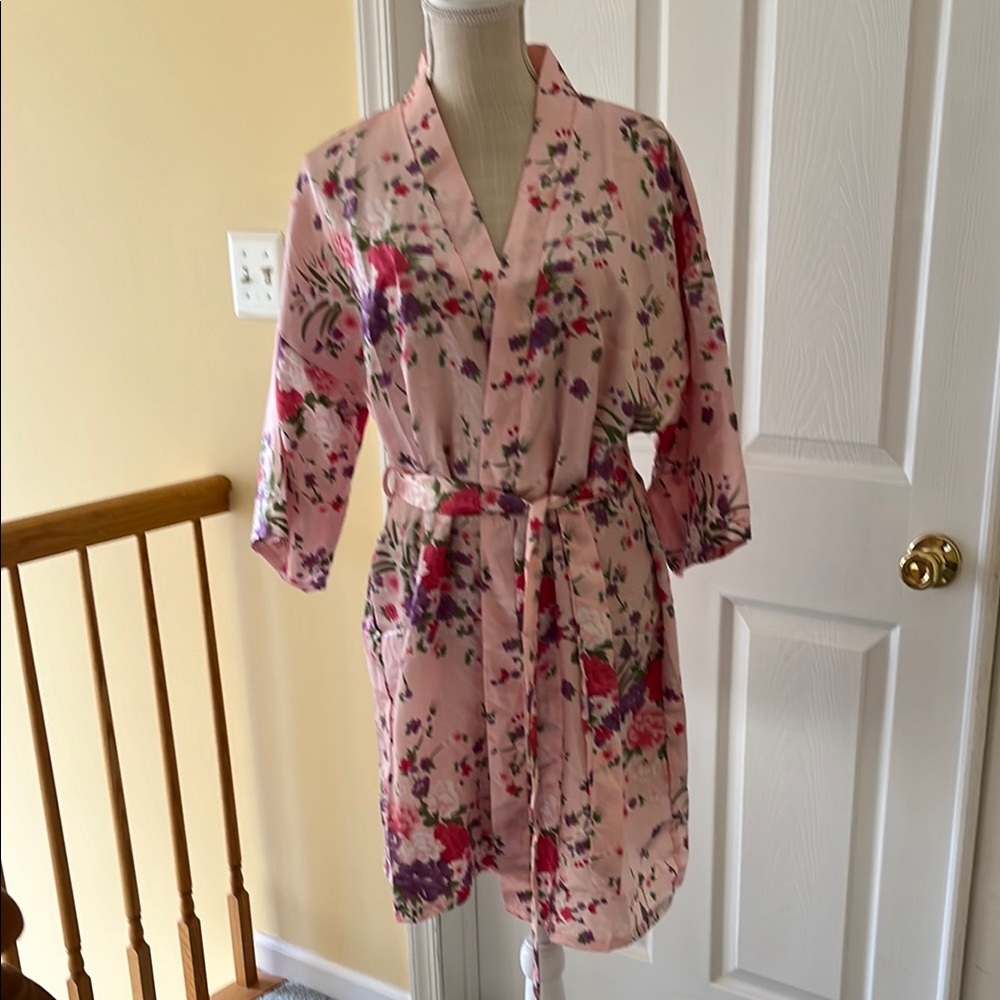 Floral Pink Kimono Robe